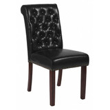 Flash Furniture Parsons Chair,Rolled Back,Black Leather BT-P-BK-LEA-GG