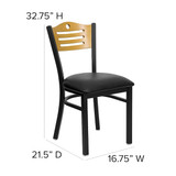 Flash Furniture Slat Chair,Blk-Natural,Blk Vinyl Seat XU-DG-6G7B-SLAT-BLKV-GG