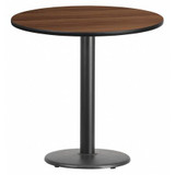 Flash Furniture Walnut Lmnt Table Top,Round w/Base,30" XU-RD-30-WALTB-TR18-GG