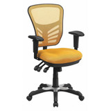 Flash Furniture Mid-Back Exectv Chair w/Adj. Arms,Yl/Org HL-0001-YEL-GG