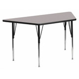 Flash Furniture Activity Table,Trapezoid,Gray,25"x46" XU-A2448-TRAP-GY-H-A-GG