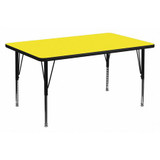 Flash Furniture Activity Table,Rectangle,Yellow,36"x72" XU-A3672-REC-YEL-H-P-GG