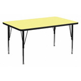 Flash Furniture Activity Table,Rectangle,Yellow,36"x72" XU-A3672-REC-YEL-T-P-GG