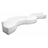 Flash Furniture Reception Set,8 pcs.,White Leather ZB-803-430-SET-WH-GG