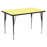 Flash Furniture Activity Table,Rectangle,Yellow,36"x72" XU-A3672-REC-YEL-T-A-GG