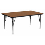 Flash Furniture Activity Table,Rectangle,Oak,30"x72" XU-A3072-REC-OAK-H-P-GG