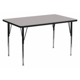Flash Furniture Activity Table,Rectangle,Gray,24"x48" XU-A2448-REC-GY-T-A-GG