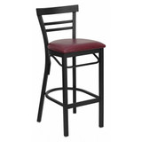 Flash Furniture Restaurant Stool,Ladder Back,Burg Seat XU-DG6R9BLAD-BAR-BURV-GG