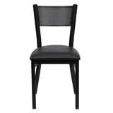 Flash Furniture Restaurant Chair,Grid Back,Black Seat XU-DG-60115-GRD-BLKV-GG