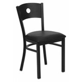 Flash Furniture Black Circle Restaurant Chair,Black Seat XU-DG-60119-CIR-BLKV-GG