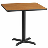 Flash Furniture Natural Lam Table Top,Sqr w/X-Base,24" XU-NATTB-2424-T2222-GG