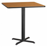 Flash Furniture Natural Lam Table Top,Sqr w/X-Base,42" XU-NATTB-4242-T3333B-GG