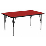 Flash Furniture Activity Table,Rect,Red,30"x60" XU-A3060-REC-RED-T-P-GG