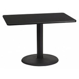 Flash Furniture Blk Laminate Table Top,Rnd Base,30"x42" XU-BLKTB-3042-TR24-GG
