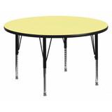 Flash Furniture Activity Table,Round,Yellow,48" XU-A48-RND-YEL-T-P-GG