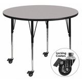 Actvity Table,Round,Gray,Lckng Cstrs,42"