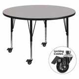 Actvity Table,Round,Gray,Lckng Cstrs,42"