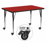 Actvt Table,Rect,Red,Lckng Cstrs,30"x72"
