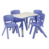 Activity Table w/4 Chairs,Blu,21"x26"