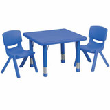 Activity Table Set,Square,Blue,24"