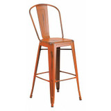 Flash Furniture Distressed Orange Metal Stool ET-3534-30-OR-GG