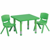 Activity Table Set,Round,Grn,2 Chrs,24"
