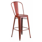 Flash Furniture Distressed Red Metal Stool ET-3534-30-RD-GG