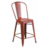 Flash Furniture Distressed Red Metal Stool ET-3534-24-RD-GG