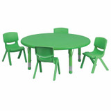 Activity Table Set,Round,Grn,4 Chrs,45"