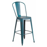 Flash Furniture Distressed Blue-Tl Metal Stool ET-3534-30-KB-GG