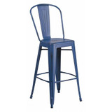 Flash Furniture Distressed Blue Metal Stool ET-3534-30-AB-GG