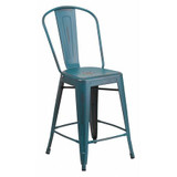 Flash Furniture Distressed Blue-Tl Metal Stool ET-3534-24-KB-GG