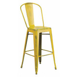 Flash Furniture Distressed Yellow Metal Stool ET-3534-30-YL-GG