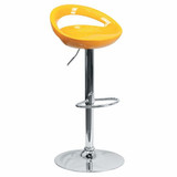 Flash Furniture Yellow Vinyl Barstool,Adj Height CH-TC3-1062-YEL-GG