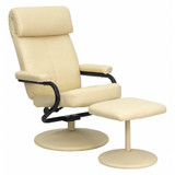 Flash Furniture Cream Leather Recliner-Ottoman BT-7863-CREAM-GG