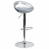 Flash Furniture Silver Vinyl Barstool,Adj Height CH-TC3-1062-SIL-GG