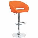 Flash Furniture Orange Vinyl Barstool,Adj Height CH-122070-ORG-GG