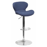 Flash Furniture Blue Fabric Barstool,Adj Height CH-321-BLFAB-GG
