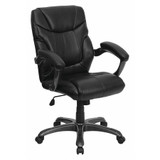 Flash Furniture Black Mid-Back Task Chair GO-724M-MID-BK-LEA-GG