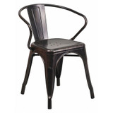 Flash Furniture Antique Metal Chair With Arms CH-31270-BQ-GG