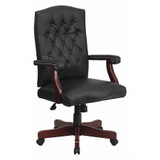 Flash Furniture Black High Back Exec Chair 801L-LF0005-BK-LEA-GG