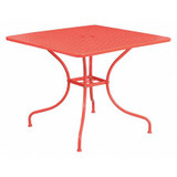 Flash Furniture Red Patio Table,35.5SQ CO-6-RED-GG