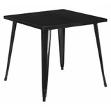 Flash Furniture Black Metal Table,Square,31-3/4" CH-51040-29-BK-GG