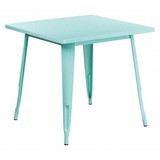 Flash Furniture Mint Green Metal Table,31.5SQ ET-CT002-1-MINT-GG