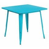 Flash Furniture Teal-Blue Metal Table,31.5SQ ET-CT002-1-CB-GG