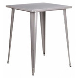 Flash Furniture Silver Metal Bar Table,31.5SQ CH-51040-40-SIL-GG