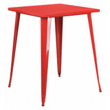 Flash Furniture Red Metal Bar Table,31.5SQ CH-51040-40-RED-GG