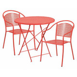 Flash Furniture Red Fold Patio Set,30RD CO-30RDF-03CHR2-RED-GG