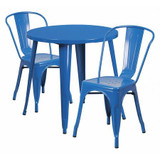 Flash Furniture Blue Metal Set,30RD CH-51090TH-2-18CAFE-BL-GG