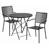 Flash Furniture Black Fold Patio Set,30RD CO-30RDF-02CHR2-BK-GG